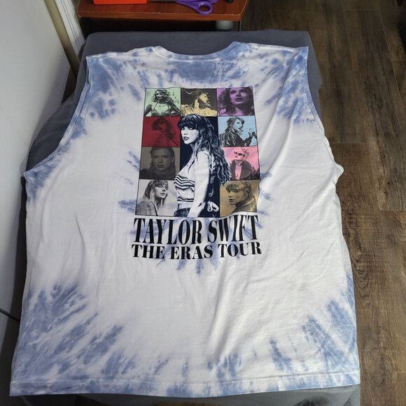 Taylor Swift Tops - Taylor Swift SZ 4XL Eras Tour Tie Dye Tank Top Shirt Blue White